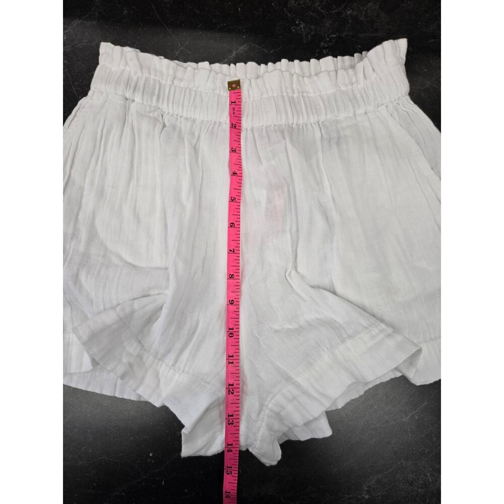 Roxy White What A Vibe High Rise Organic Cotton Gauze Shorts Small NWT - Picture 9 of 9